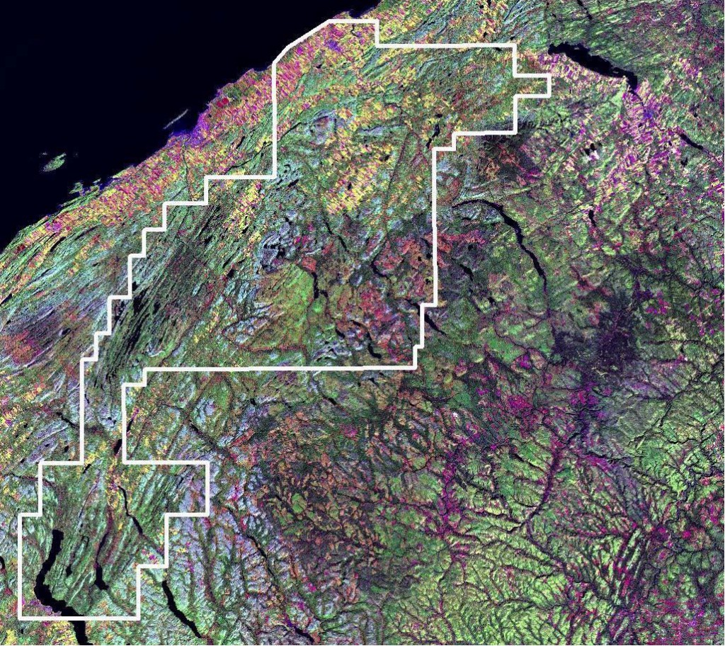 Zone under review in March 2005: Oil and gas assessment of the region south of Rimouski by MIR Télédétection Inc and Paul Laroche, Consultant