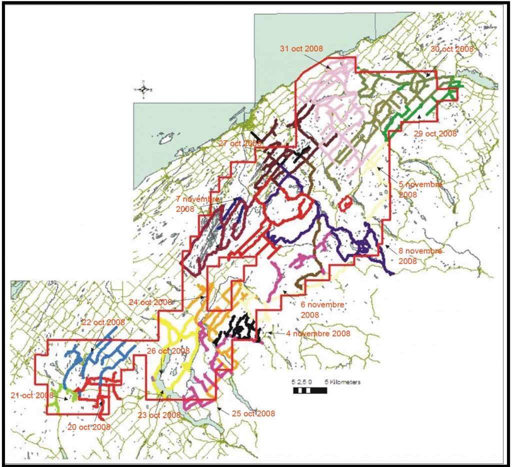 Radiometric survey conducted in 2008 by the INRS-ETE